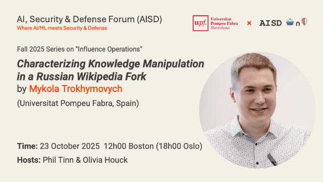 AISD Forum | Characterizing Knowledge Manipulation in a Russian Wikipedia Fork