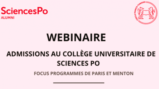 Webinaire sur les admissions au collège universitaire de Sciences Po