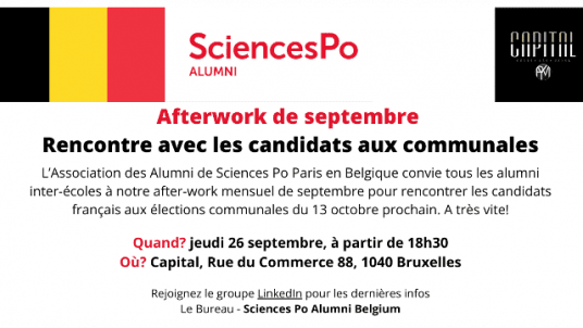 Belgique : Afterwork de septembre - Rencontre avec les candidats aux communales